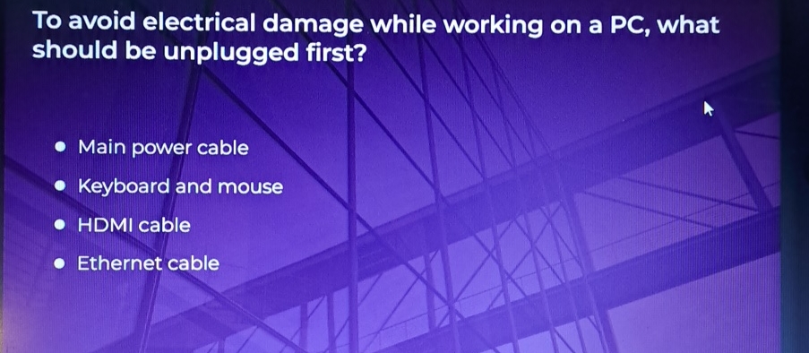 To avoid electrical damage while working on a PC