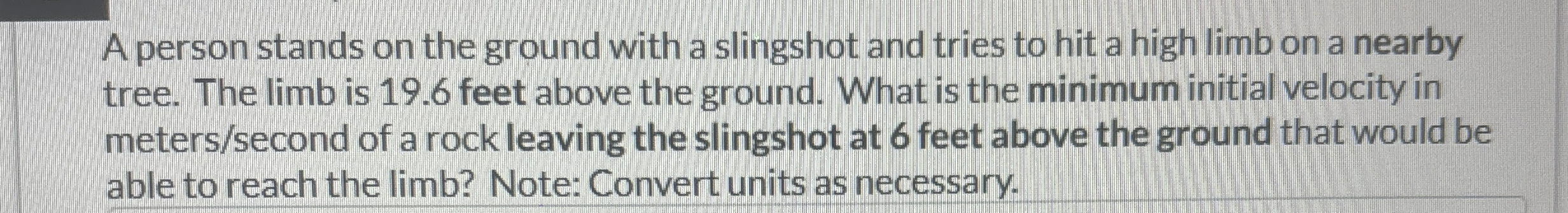 A person stands on the ground with a slingshot