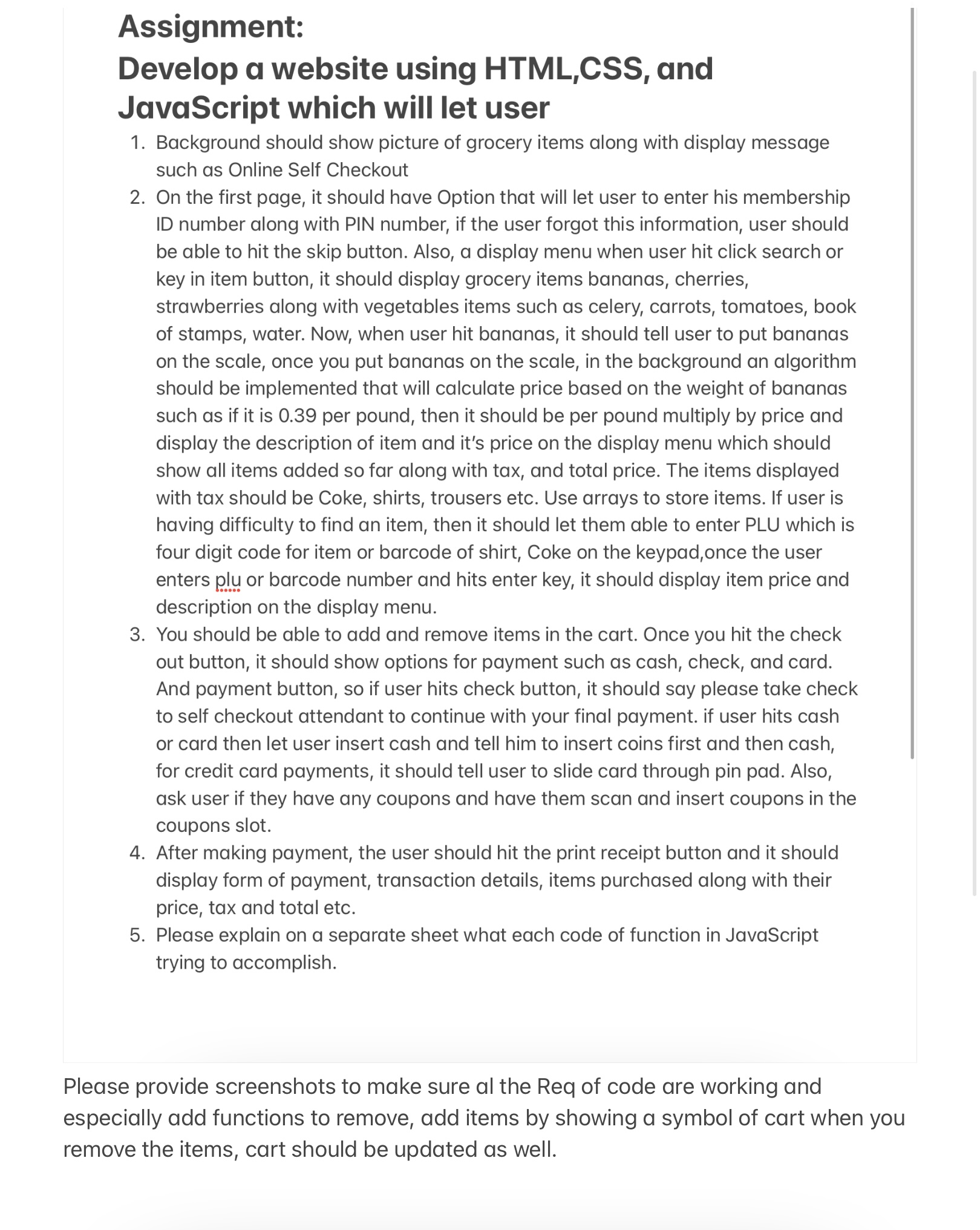 Assignment: Develop a website using HTML , CSS ,