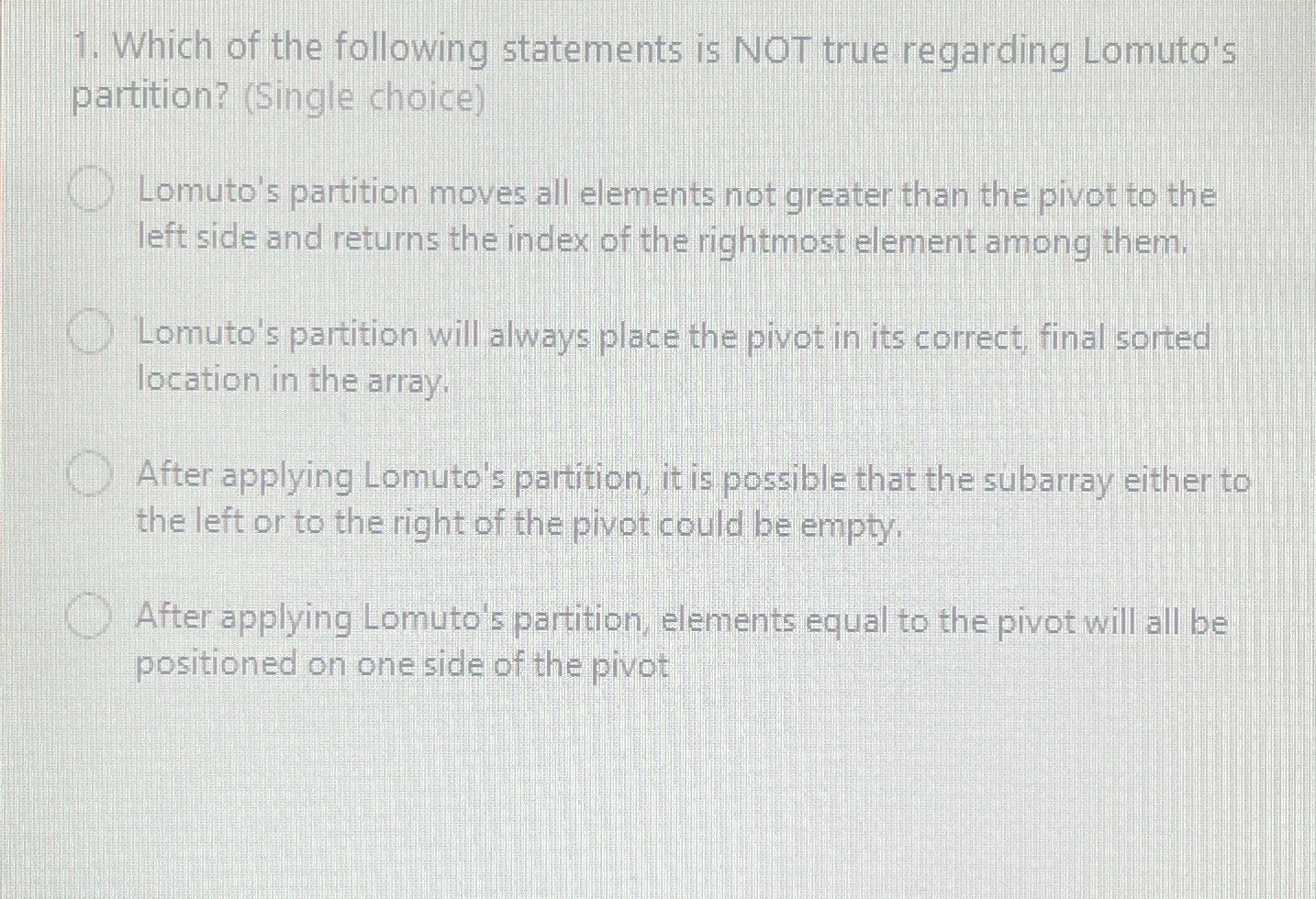 Which of the following statements is NOT true