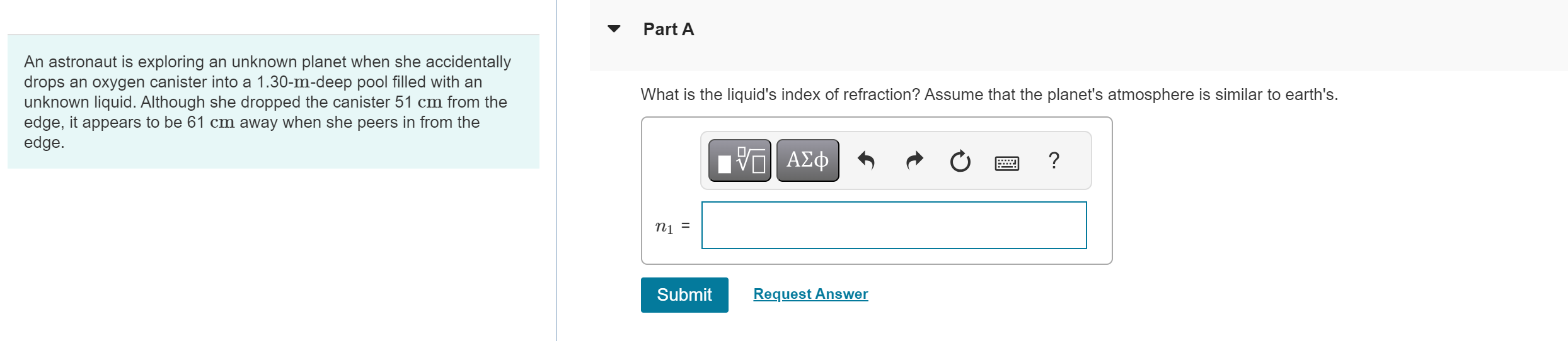 An astronaut is exploring an unknown planet when