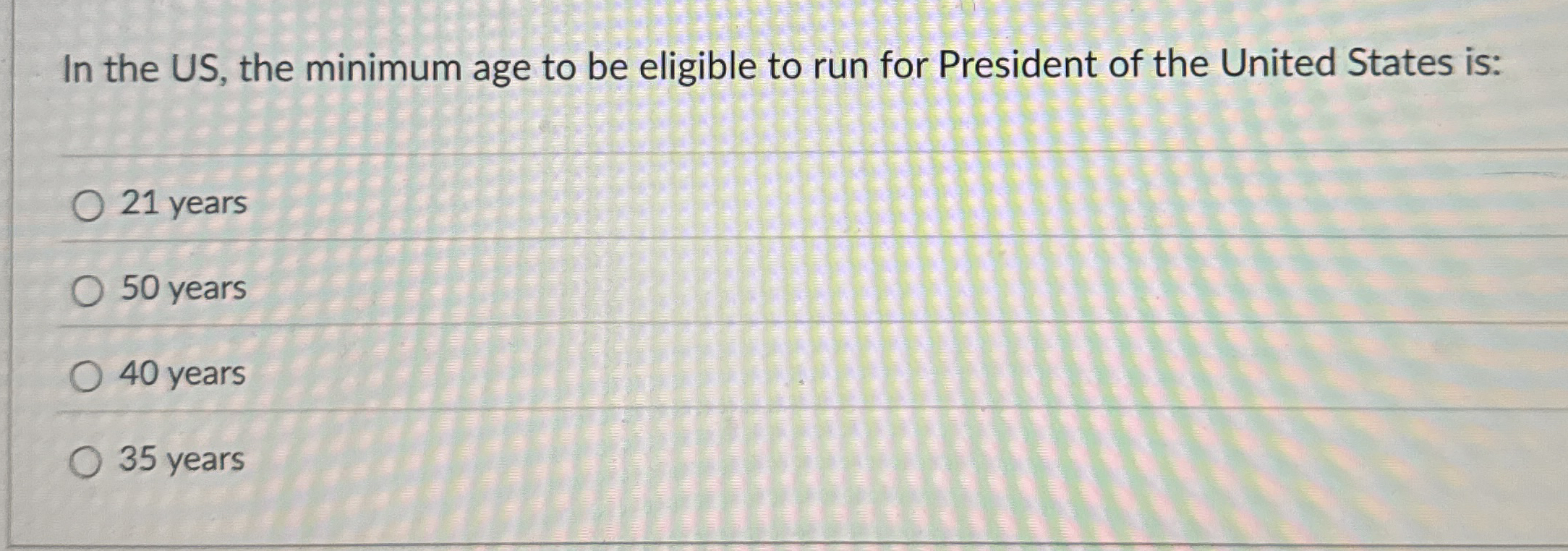 In the US , the minimum age to be eligible to run