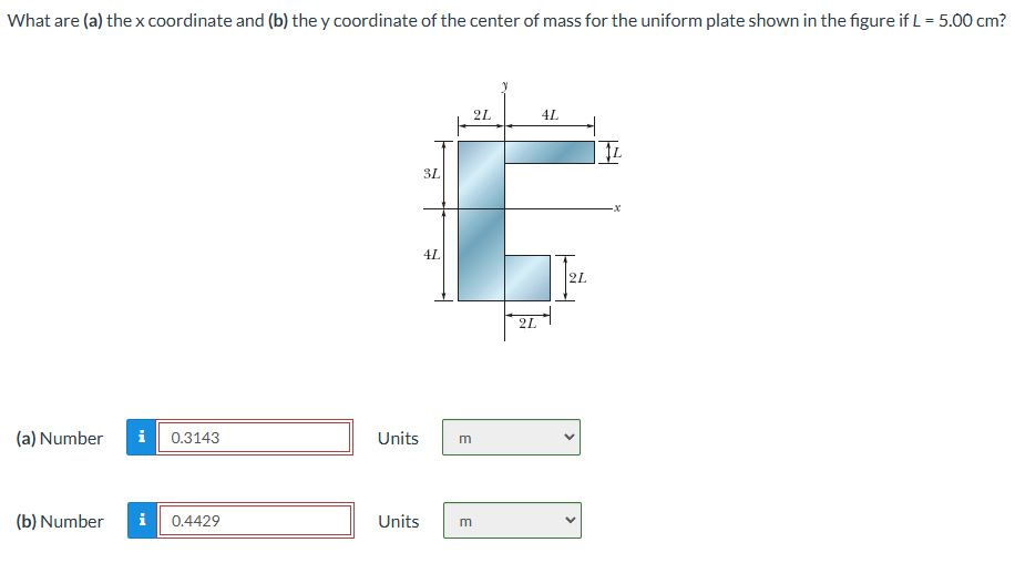 What are ( a ) the x coordinate and ( b ) the y