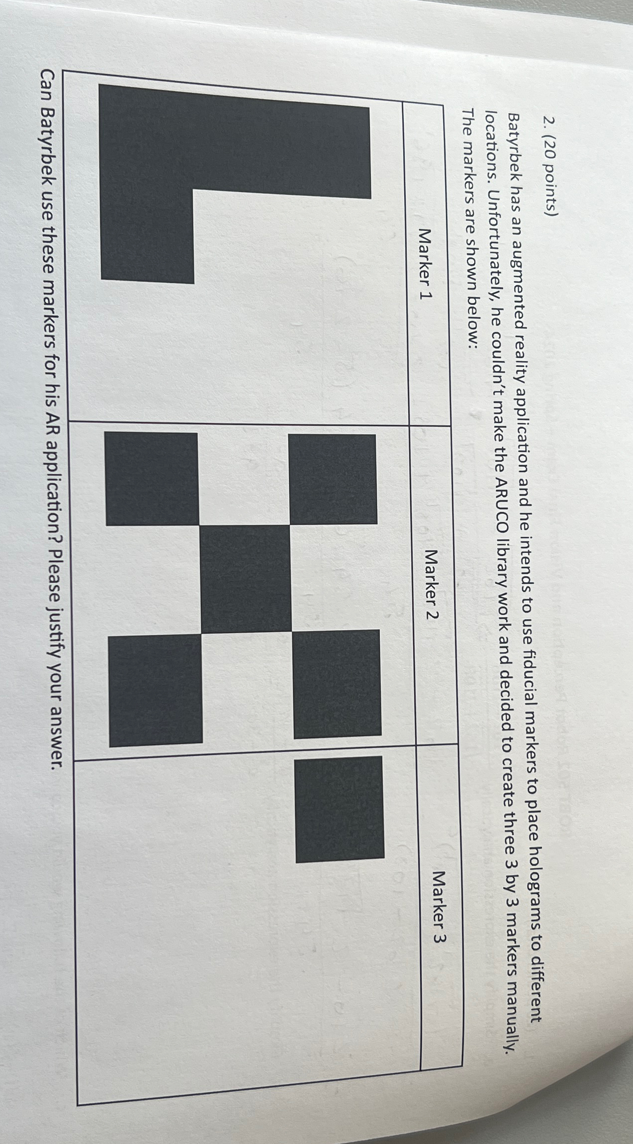 ( 2 0 points ) Batyrbek has an augmented reality