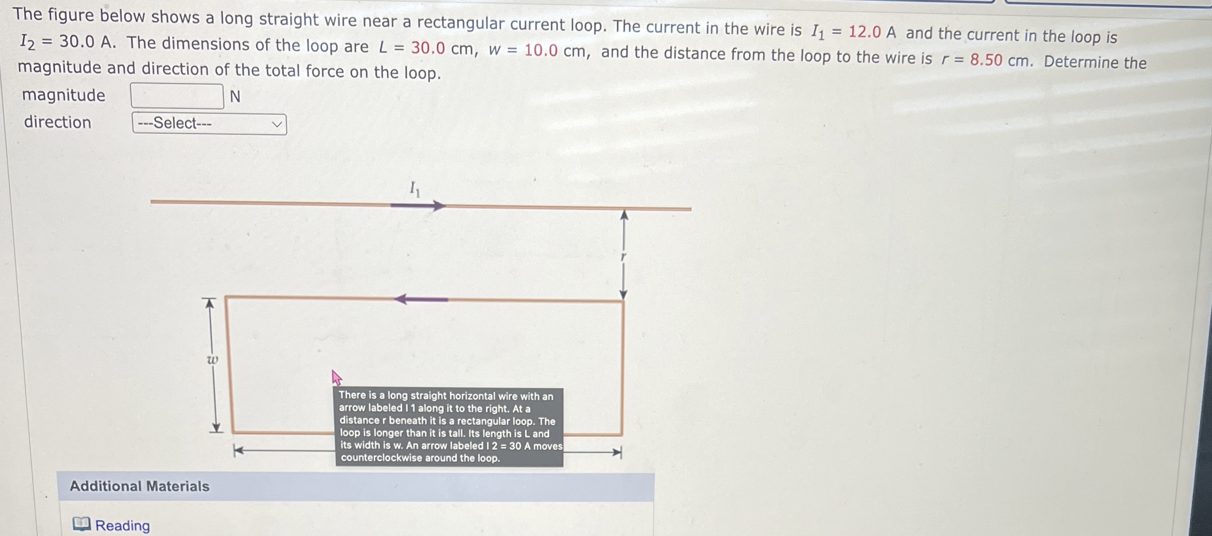 The figure below shows a long straight wire near