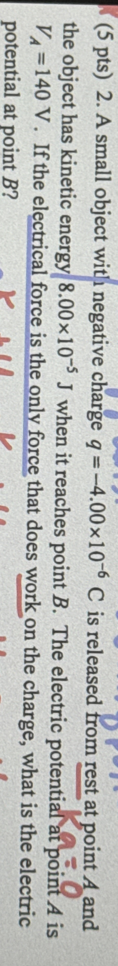 ( 5 pts ) 2 . A small object wit I negative