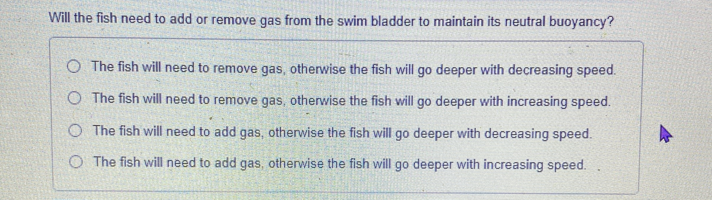 Will the fish need to add or remove gas from the