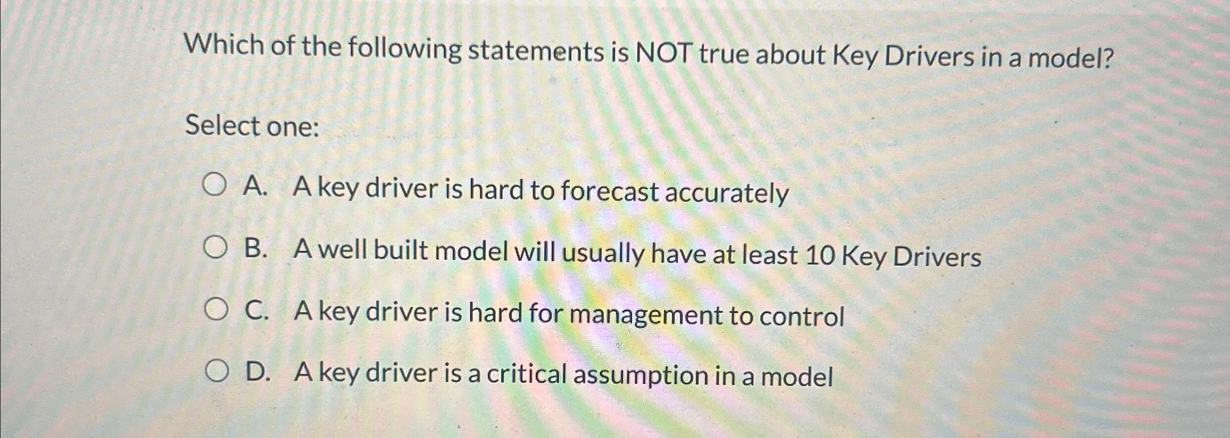 Which of the following statements is NOT true