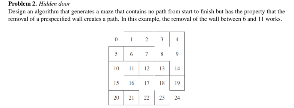 Problem 2 . Hidden door Design an algorithm that