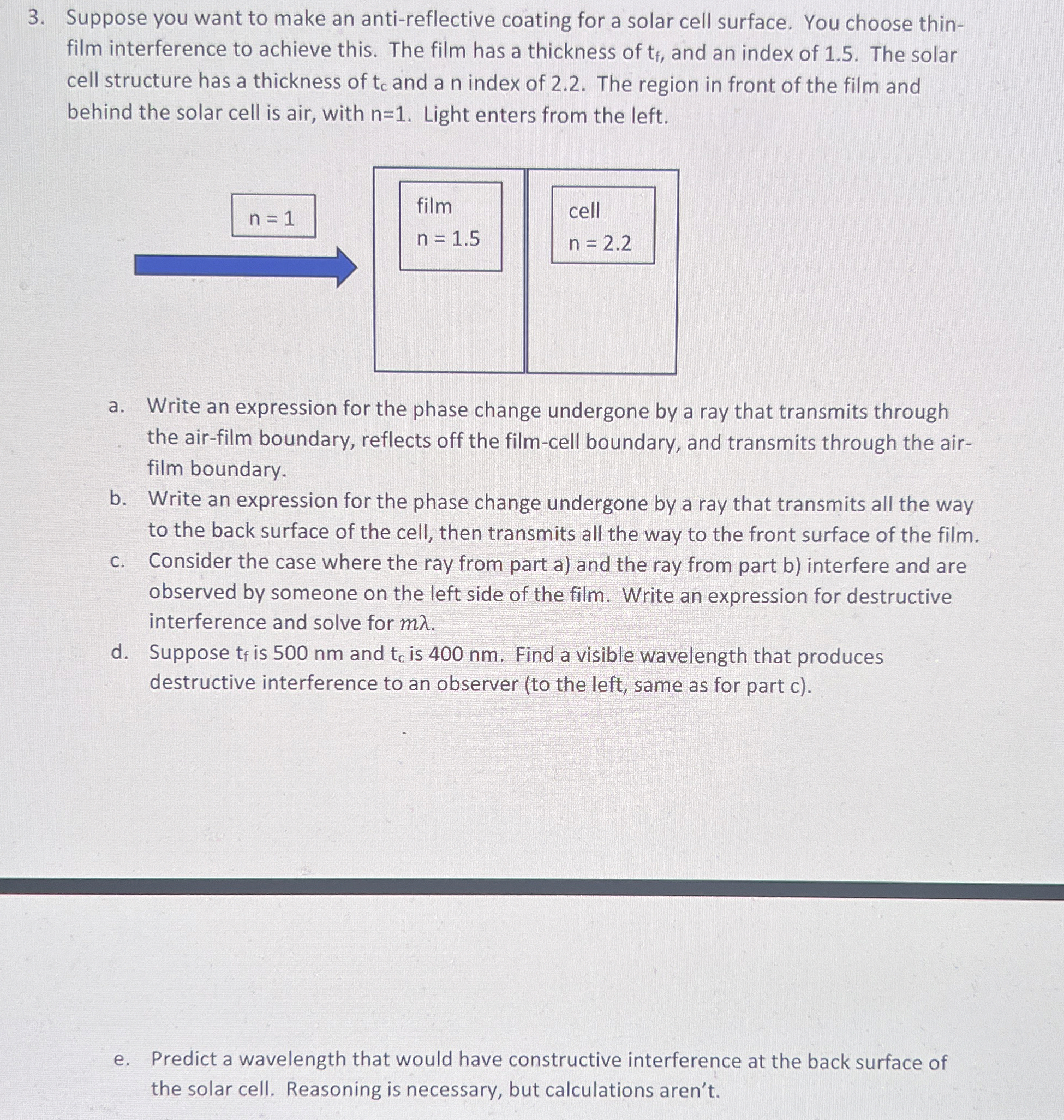 Suppose you want to make an anti - reflective