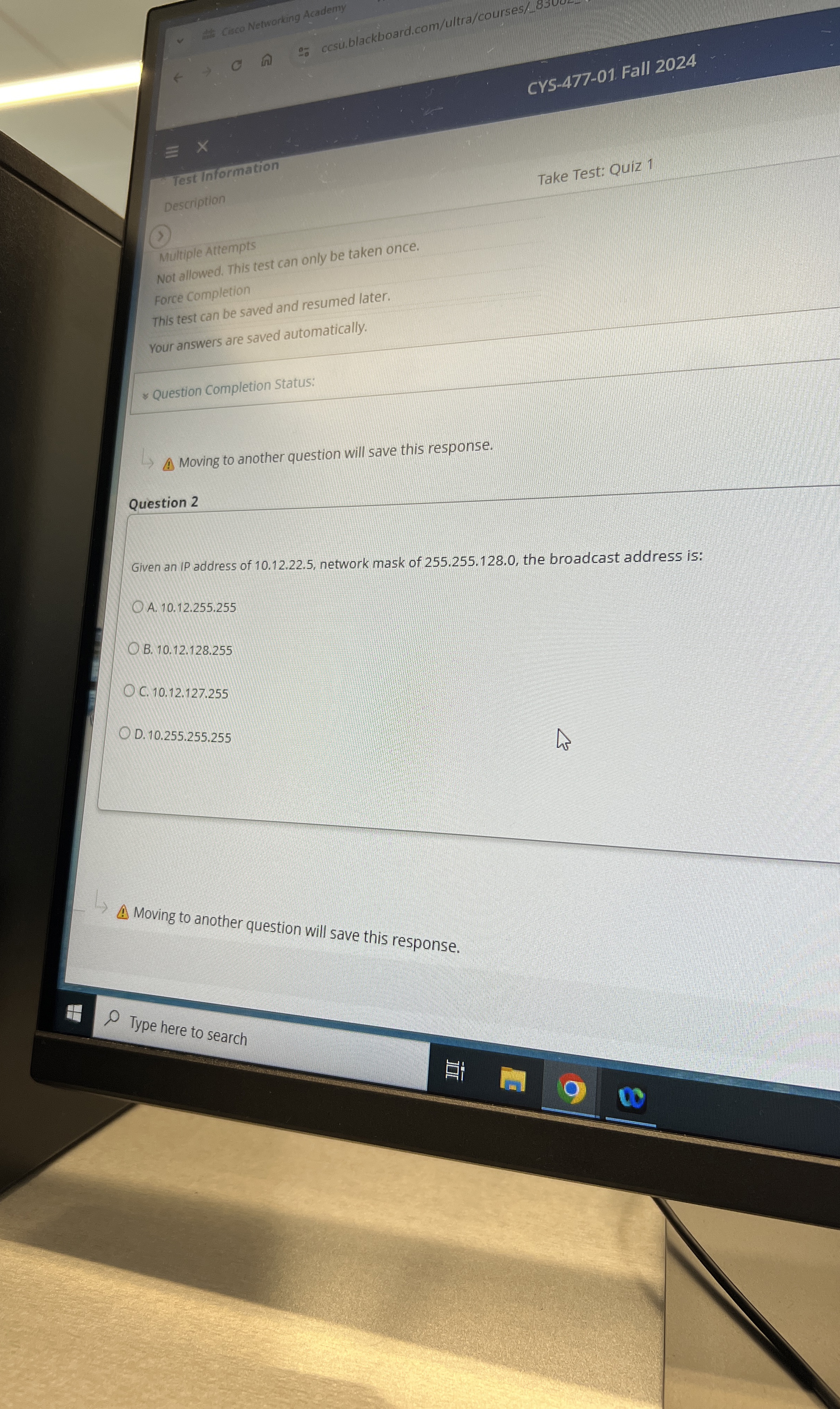 Give an ip address od 1 0 . 1 2 . 2 2 . 5 network