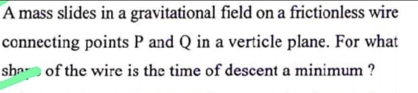 A mass slides in a gravitational field on a