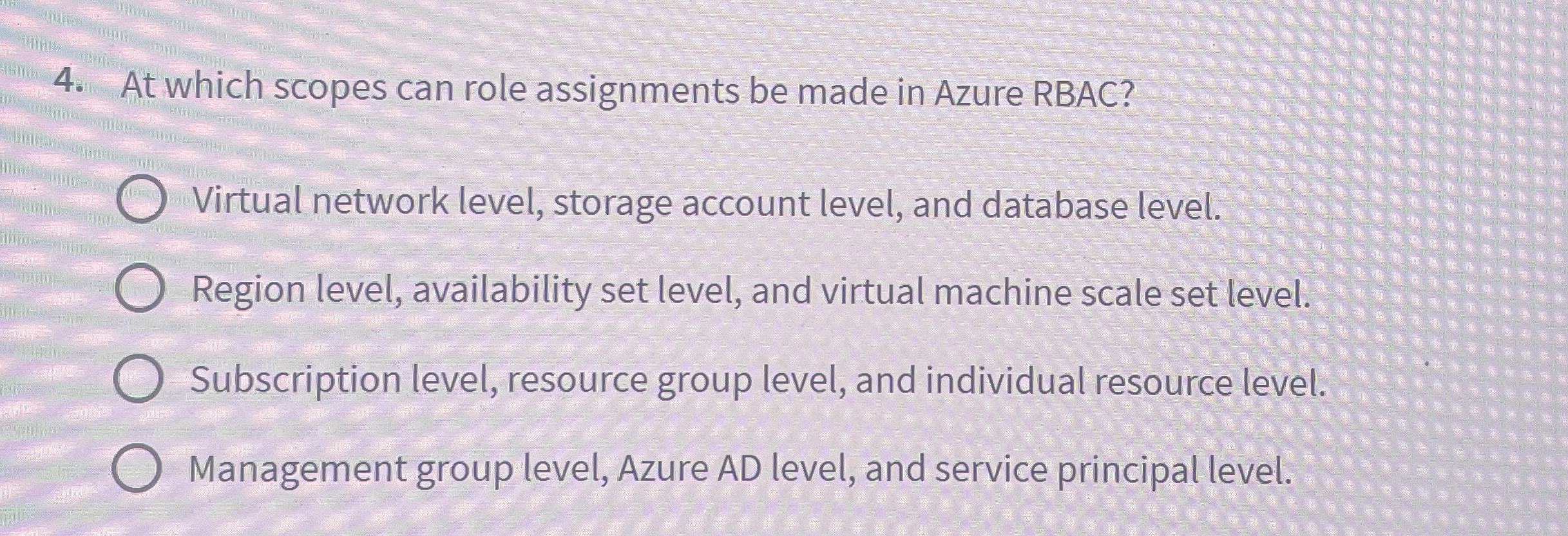 At which scopes can role assignments be made in