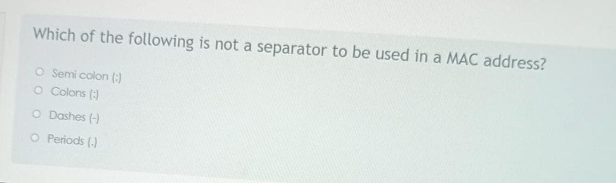 Which of the following is not a separator to be