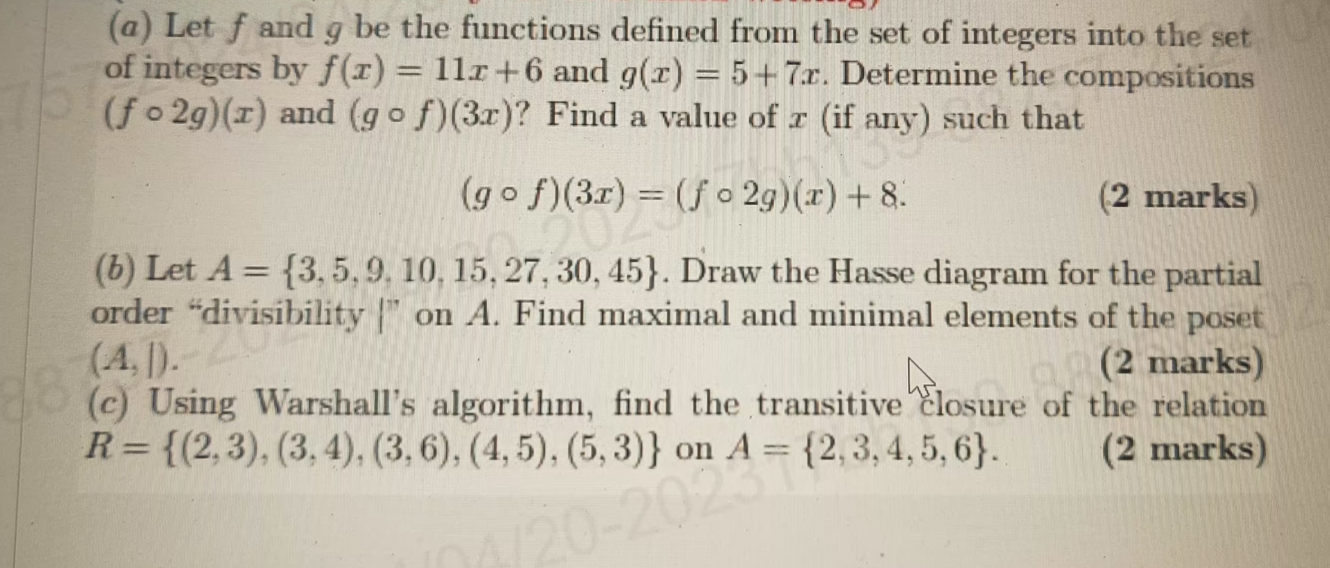 ( a ) Let f and g be the functions defined from