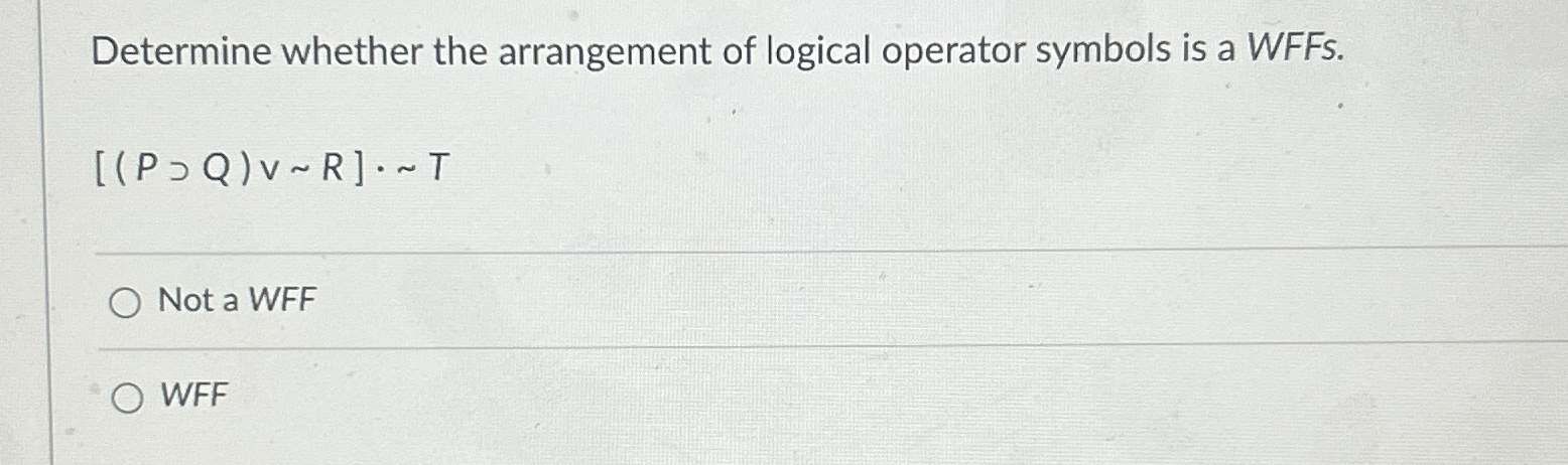 Determine whether the arrangement of logical
