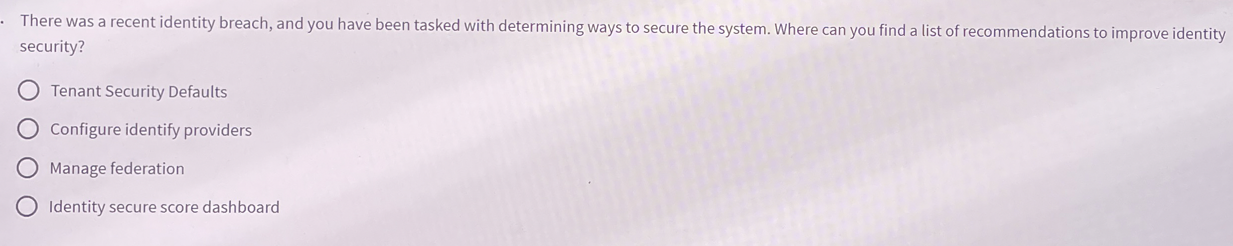 There was a recent identity breach, and you have