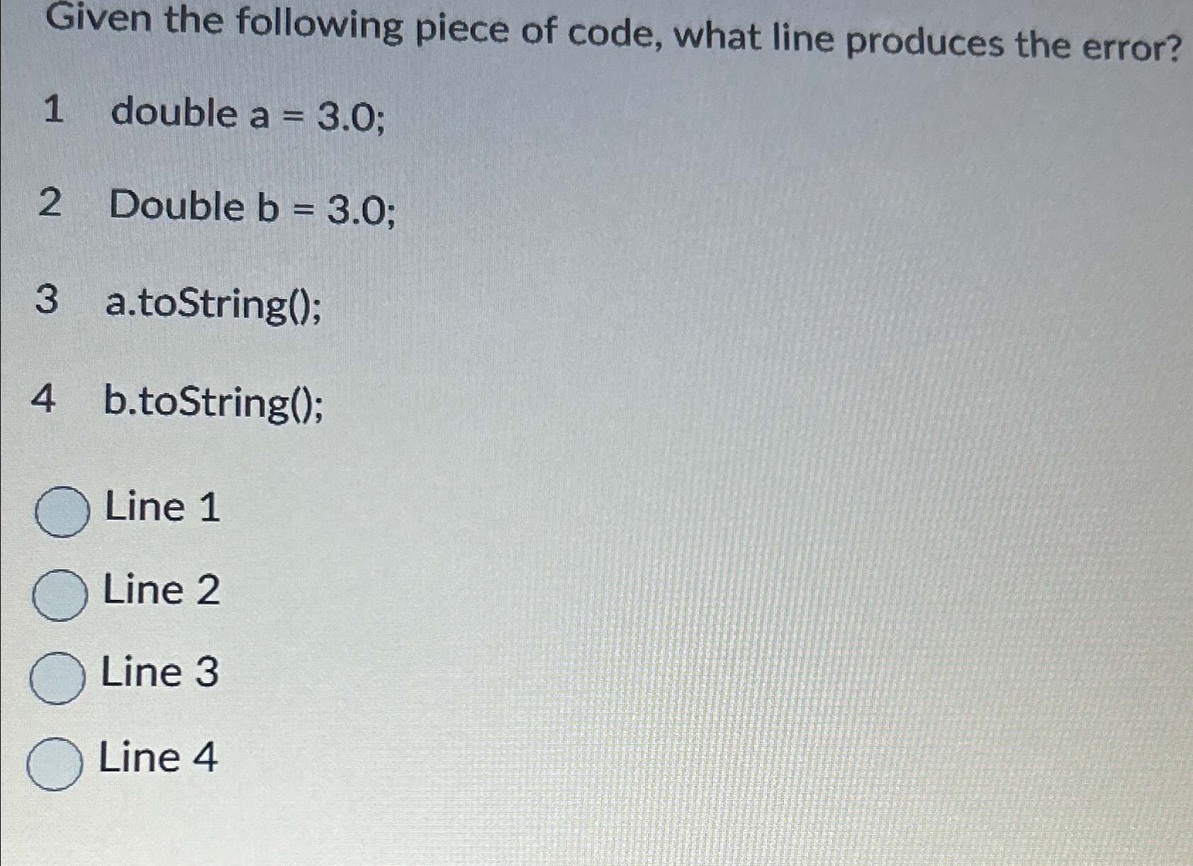 Given the following piece of code, what line