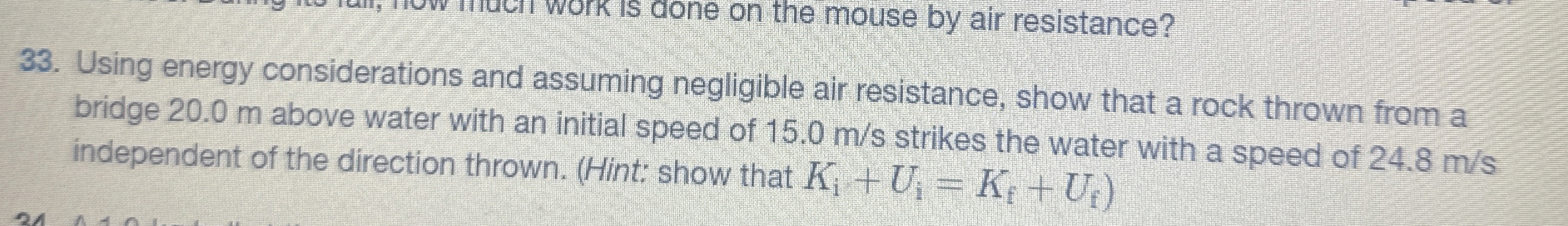 Using energy considerations and assuming
