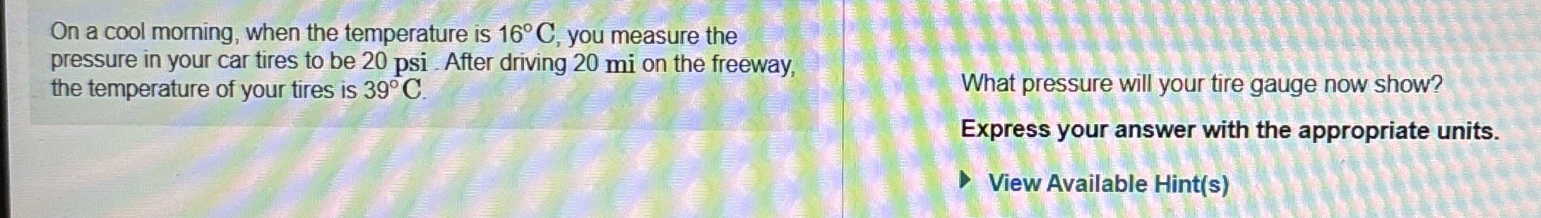 On a cool morning, when the temperature is 1 6 C