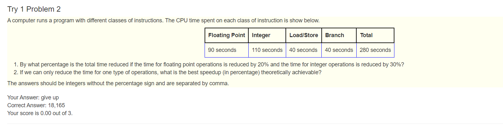 Try 1 Problem 2 A computer runs a program with