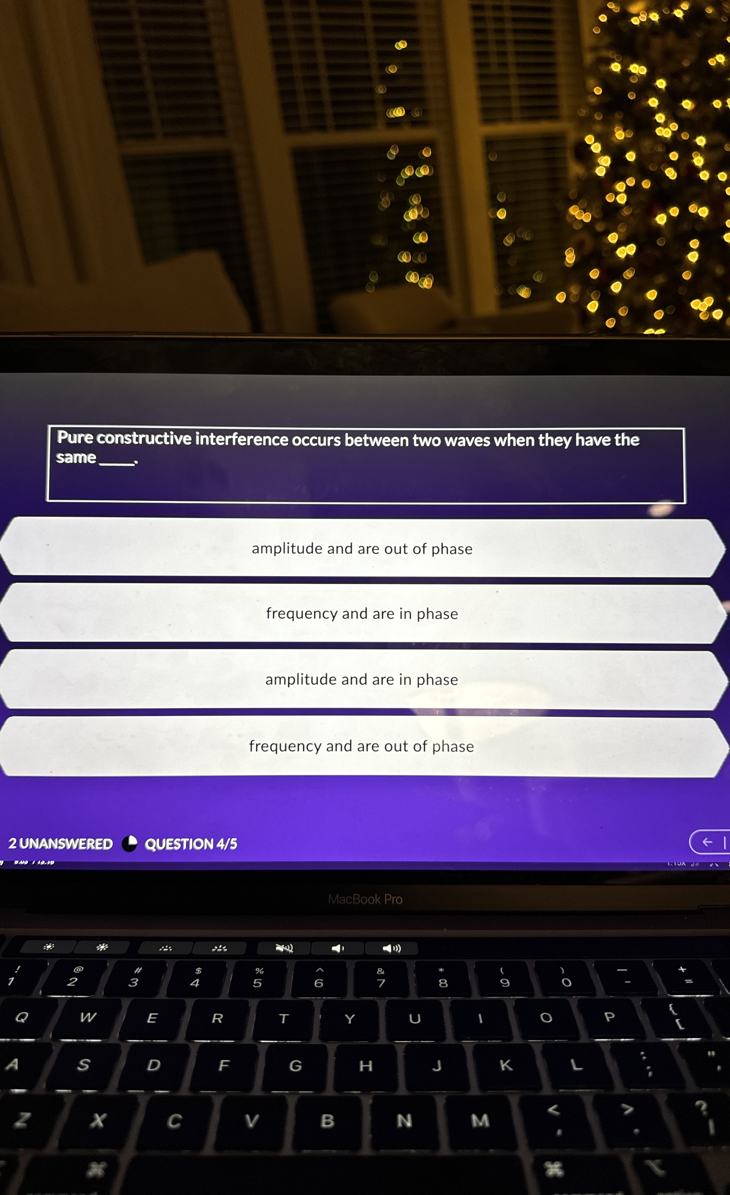 Pure constructive interference occurs between two