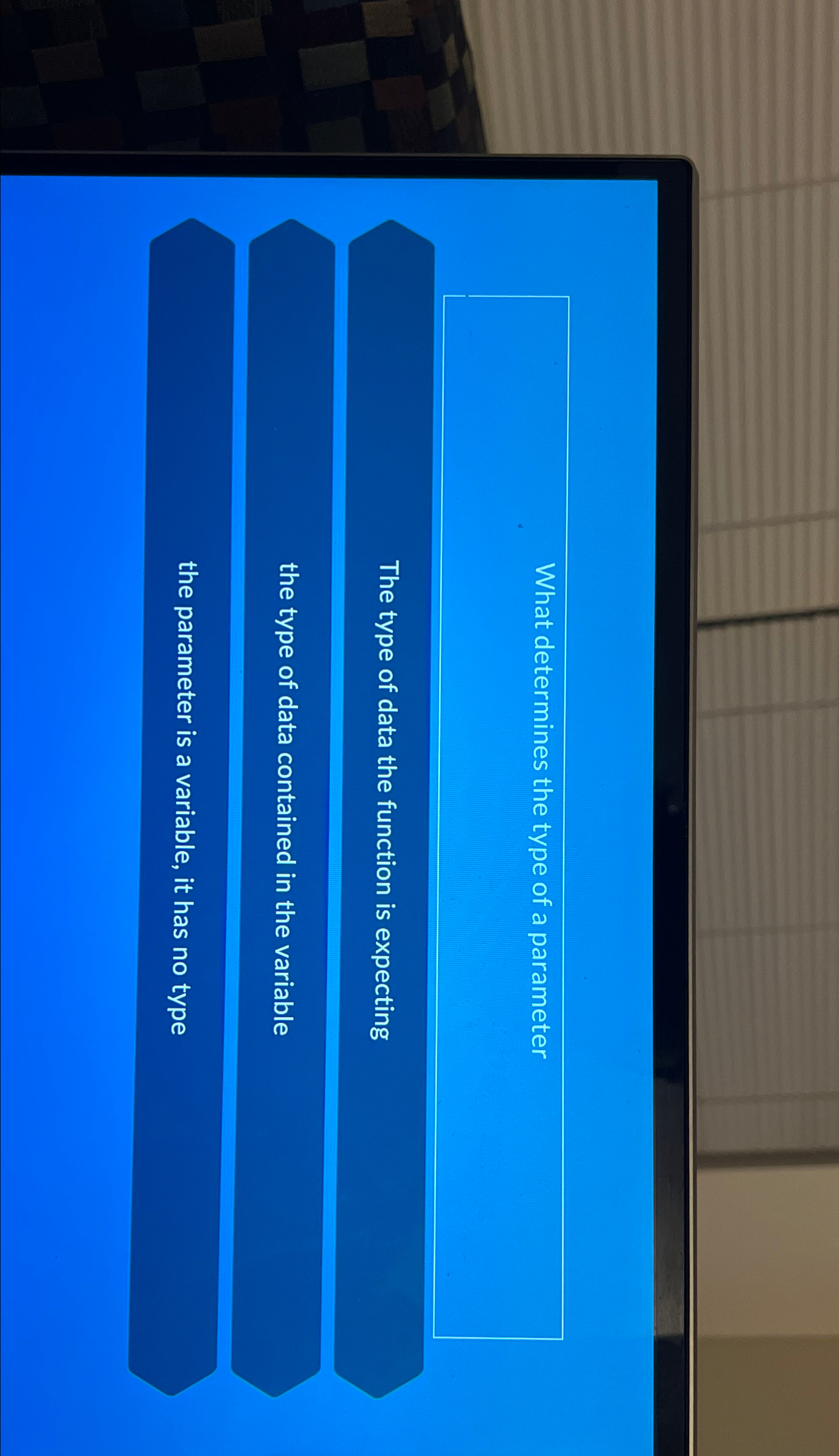 What determines the type of a parameter The type