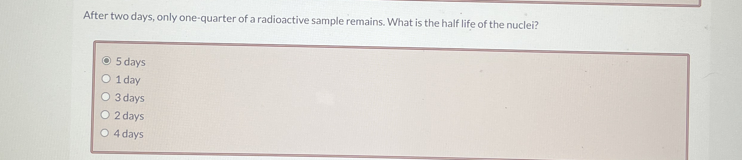 After two days, only one - quarter of a