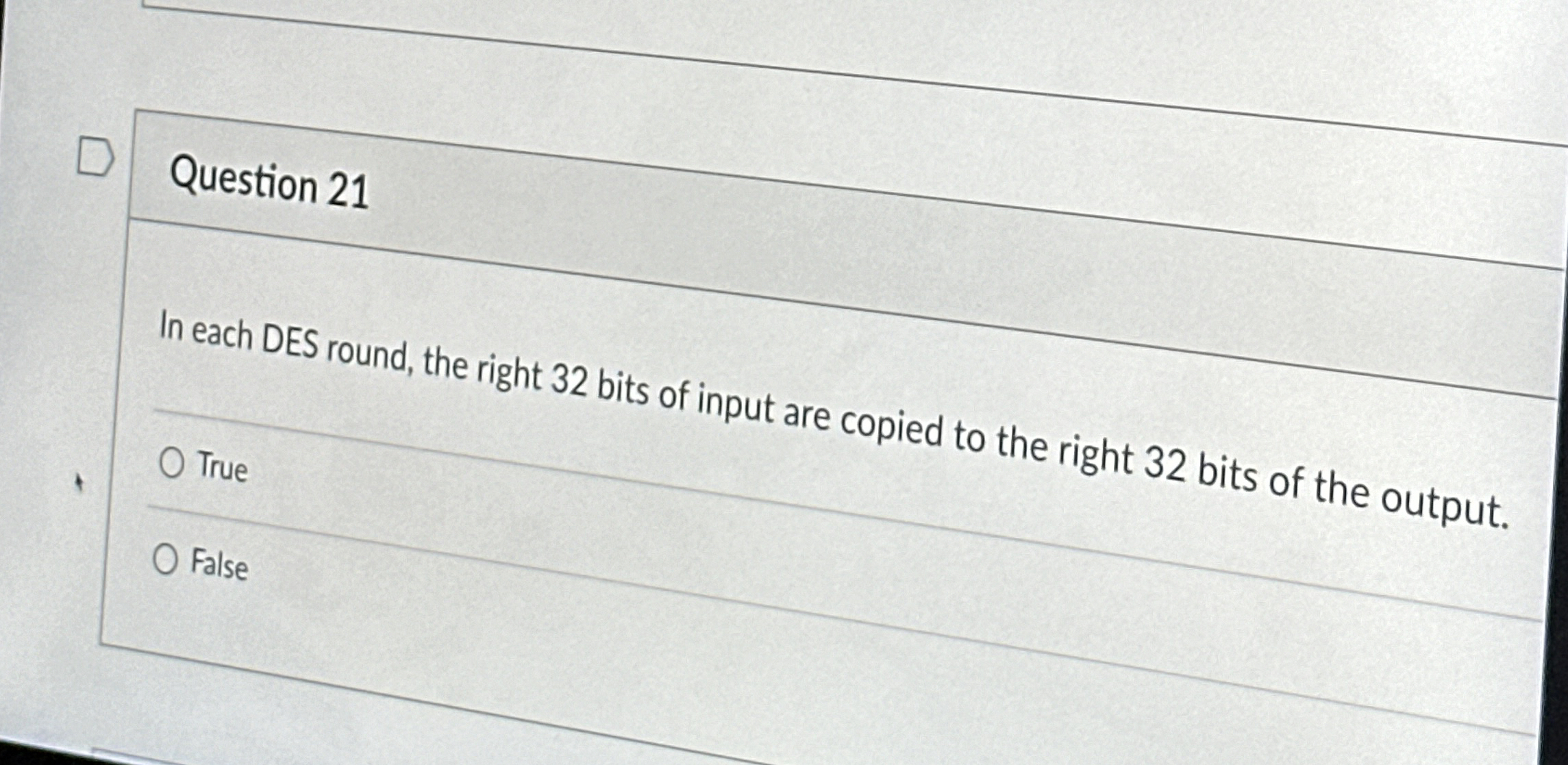 Question 2 1 In each DES round, the right 3 2