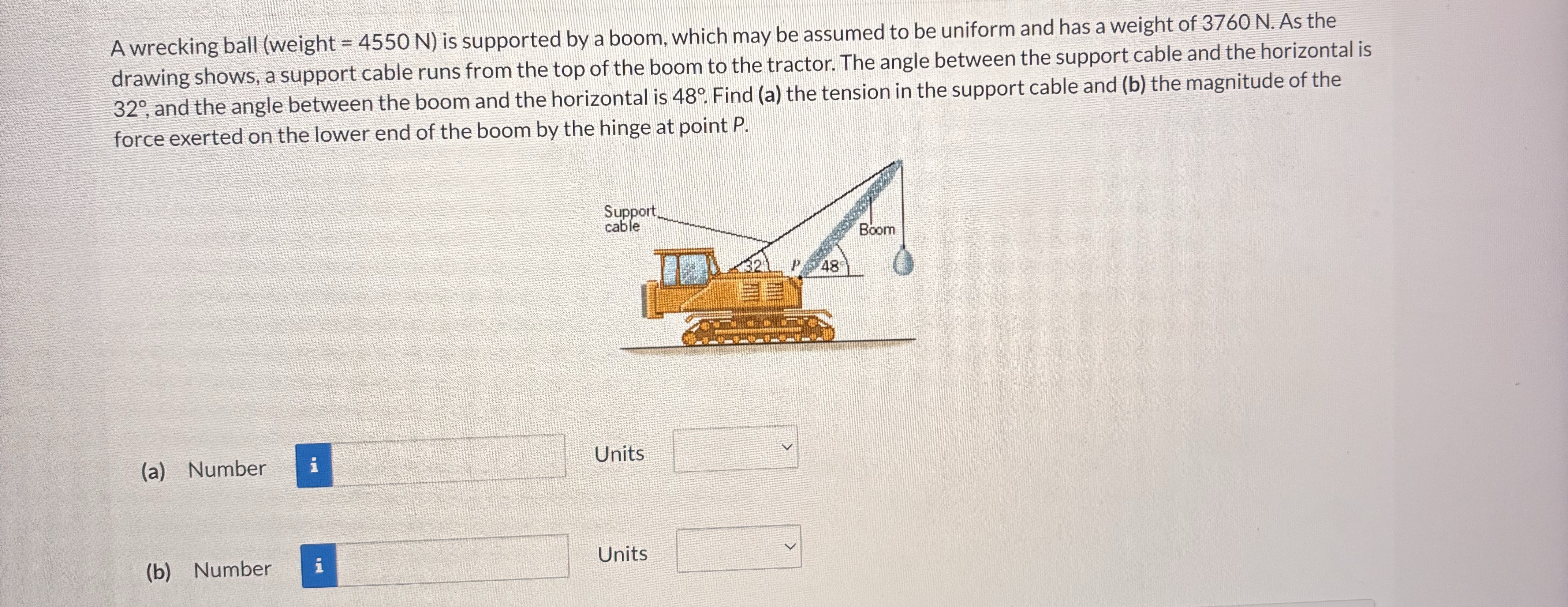 A wrecking ball ( weight = 4 5 5 0 N ) is