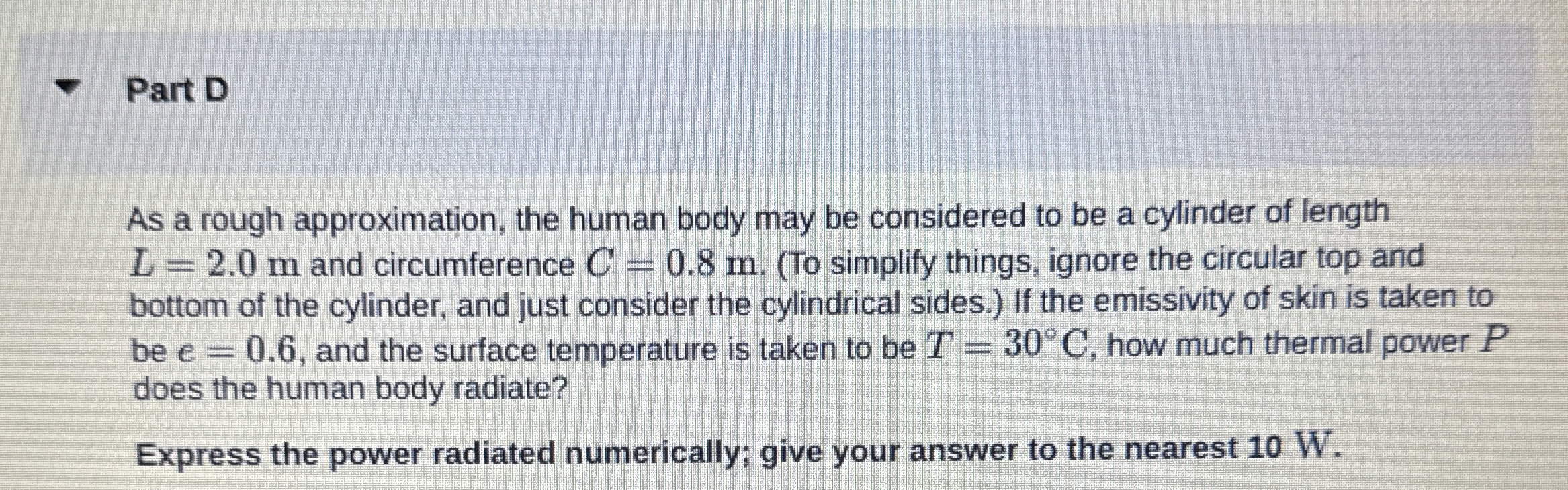 Part C If you calculate the thermal power