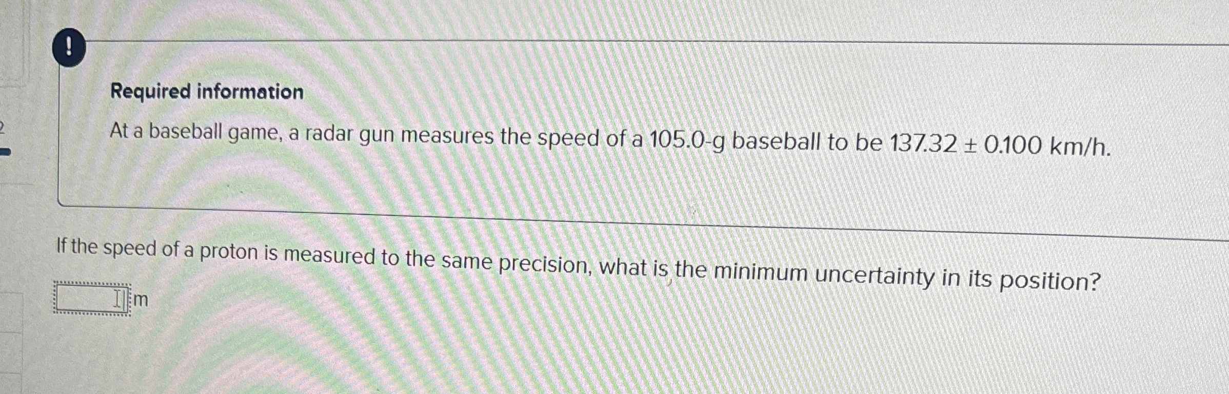 ! Required information At a baseball game, a