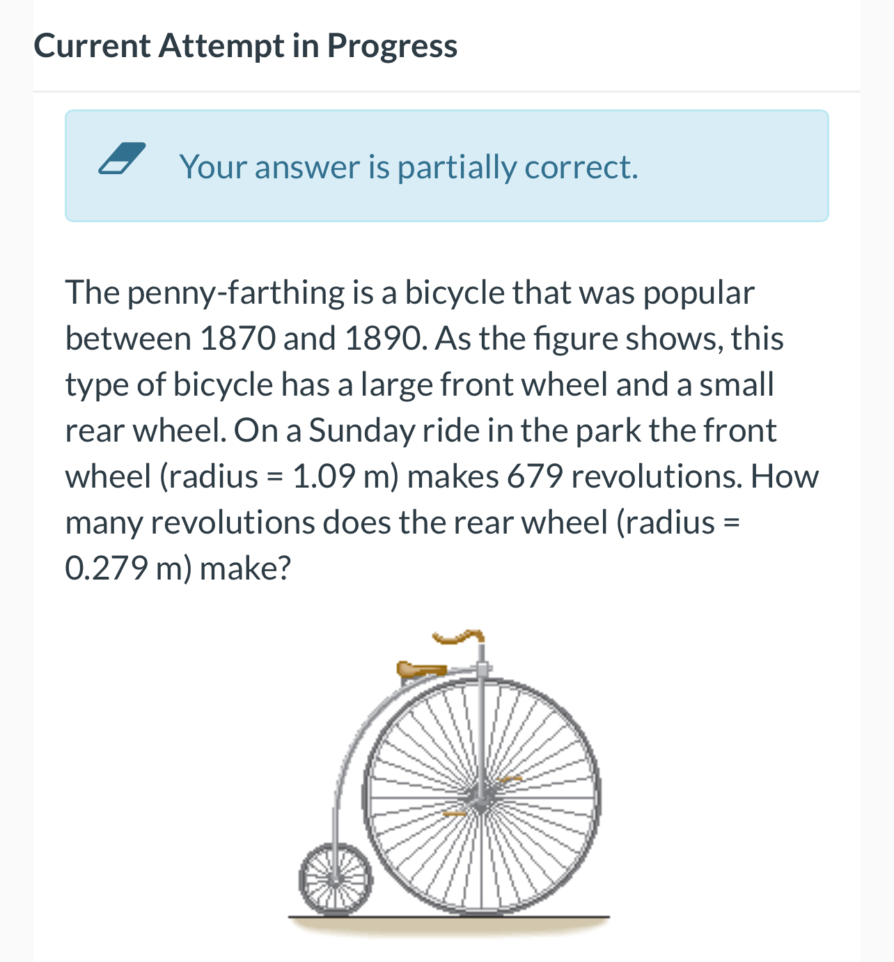 Current Attempt in Progress Your answer is
