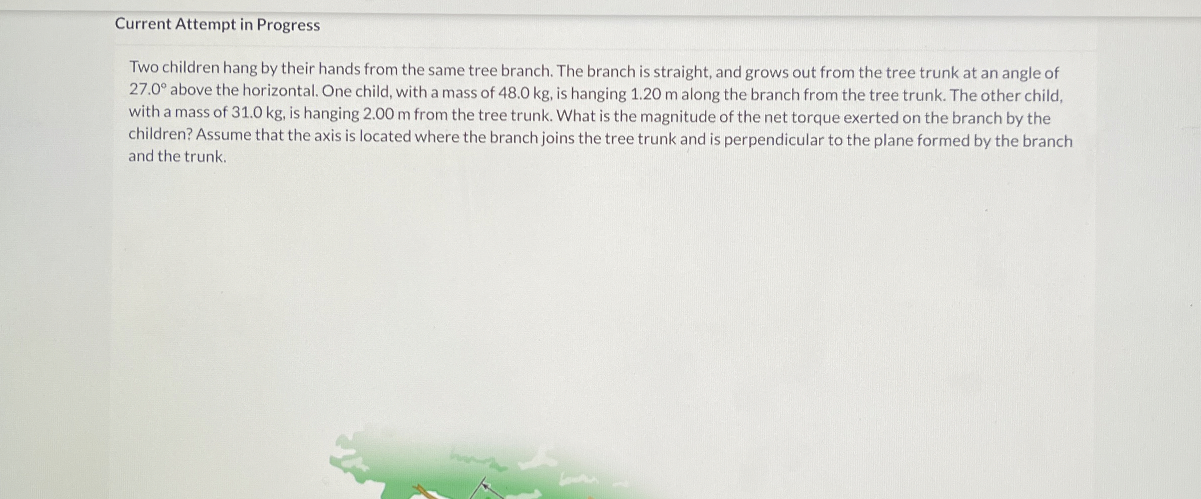 Current Attempt in Progress Two children hang by