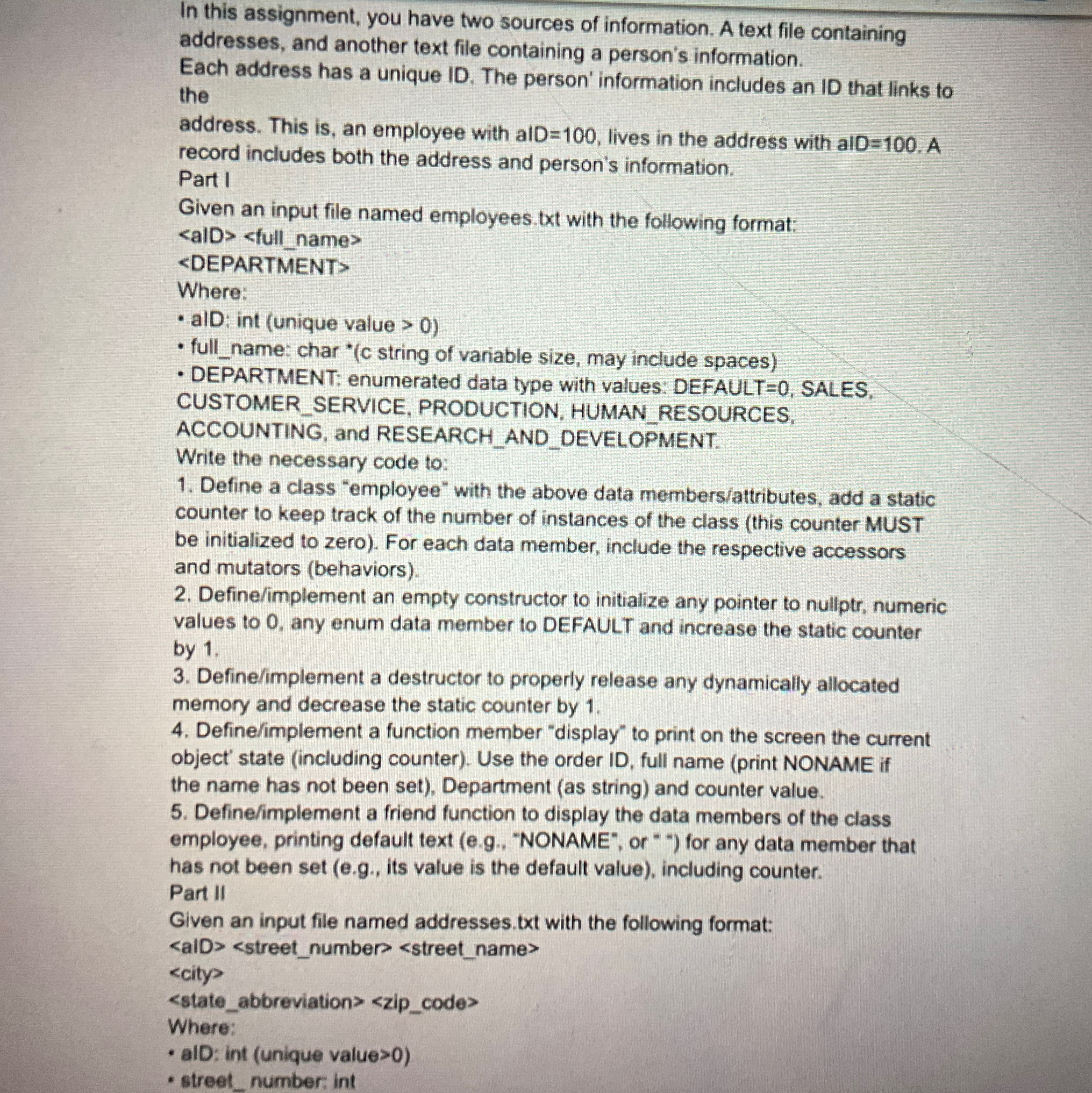 In this assignment, you have two sources of