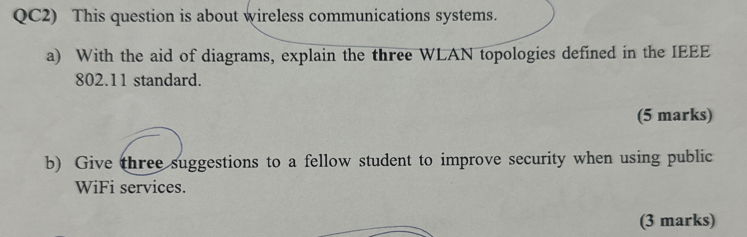QC 2 ) This question is about wireless