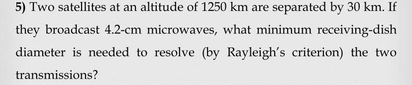 Two satellites at an altitude of 1 2 5 0 km are