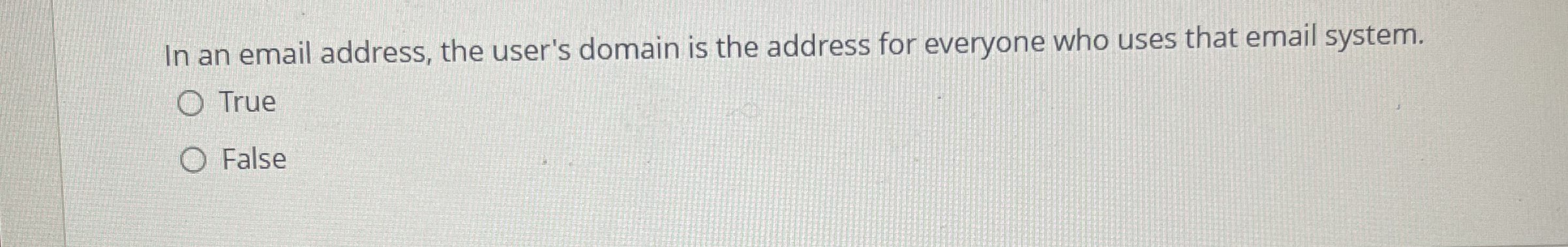 In an email address, the user's domain is the