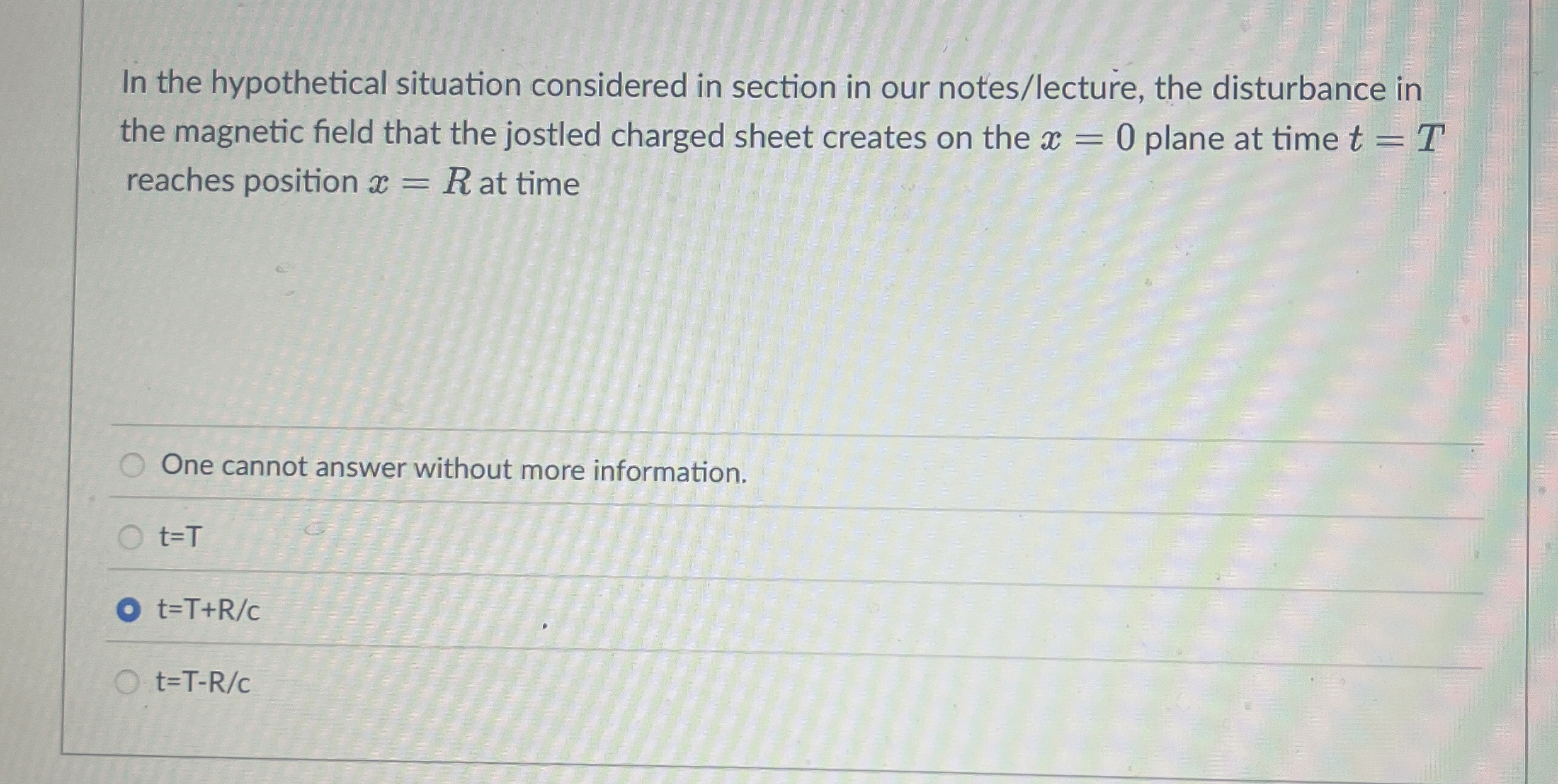 In the hypothetical situation considered in