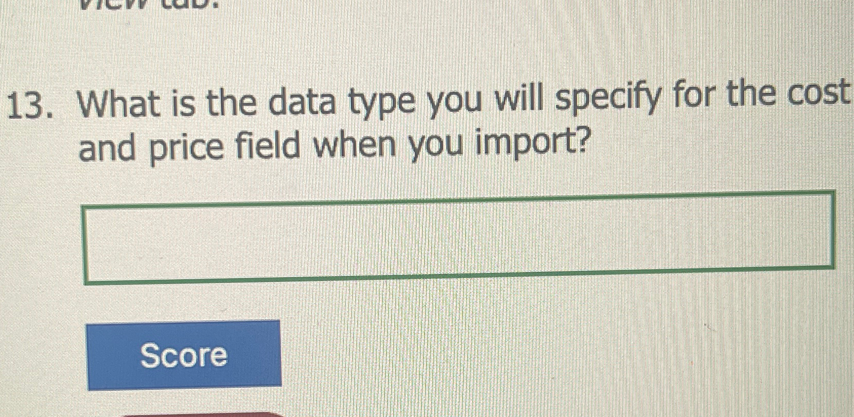 What is the data type you will specify for the