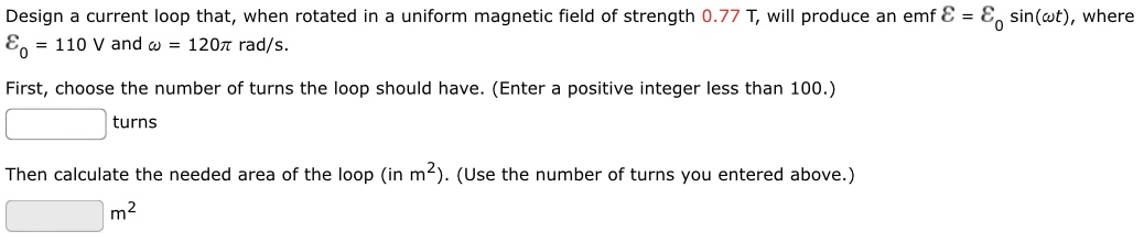 Design a current loop that, when rotated in a