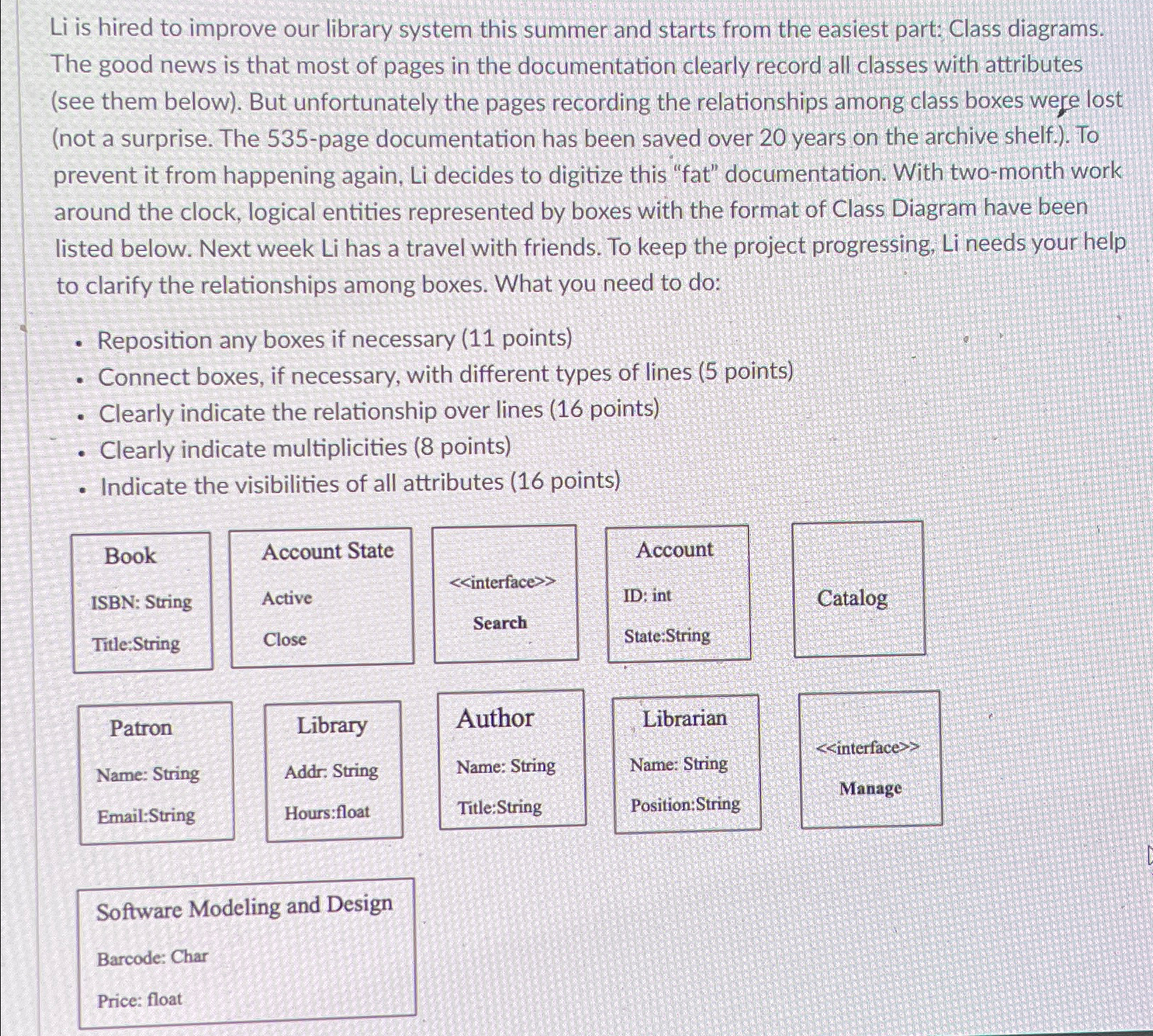 Li is hired to improve our library system this