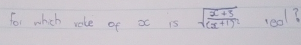 for which value of x is x + 3 ( x + 1 ) 2 2 real?