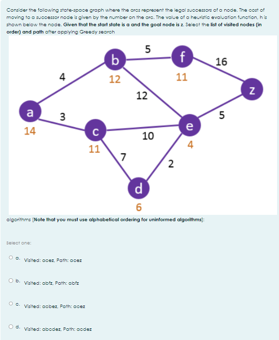 Consider the following state - space groph where