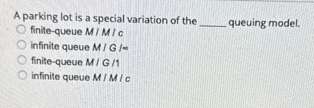 A parking lot is a special variation of the