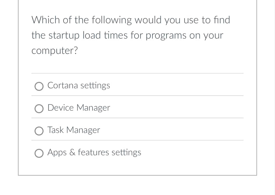 Which of the following would you use to find the