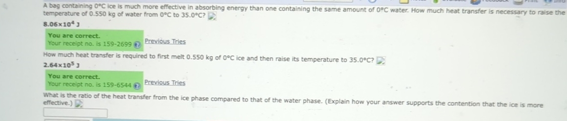 A bag containing 0 C ice is much more effective