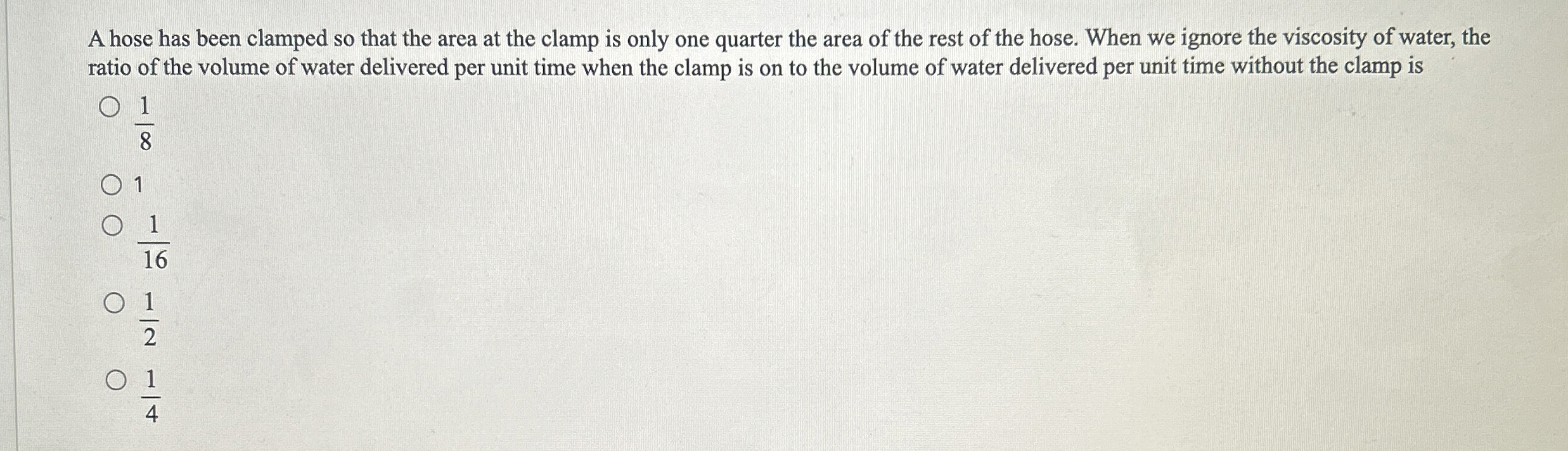 A hose has been clamped so that the area at the