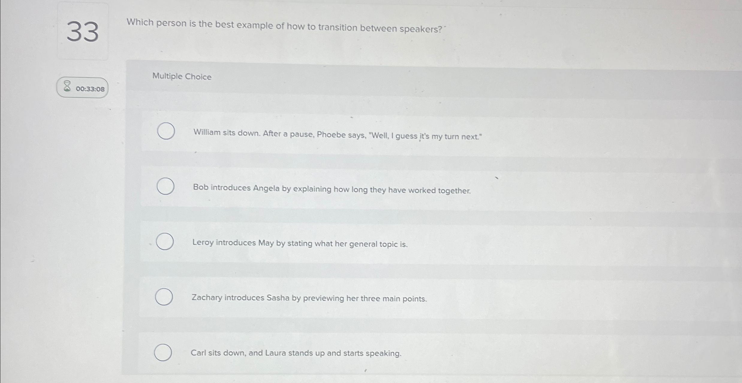 3 3 Which person is the best example of how to