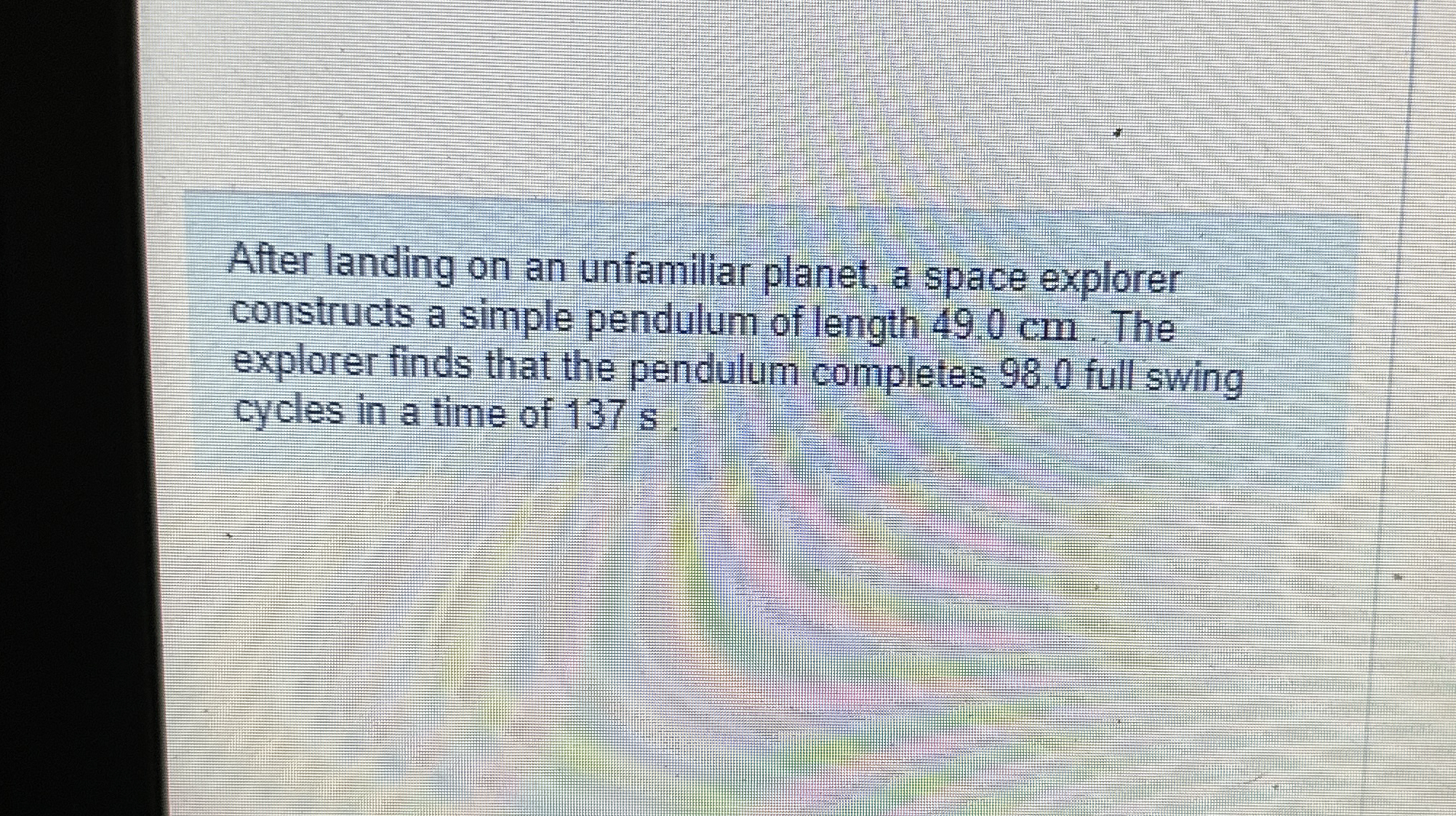 After landing on an unfamiliar planet, a space